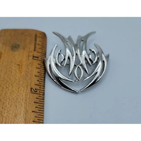 Norman Bel Geddes Brooch Pin Silver Tone Flow Of Motion Signed Estate Rare 1950s - Picture 13 of 16